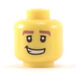 LEGO Head, Brown Eyebrows and Grin