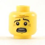 LEGO Head, Raised Eyebrows, Worried Expression