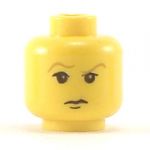 LEGO Head, Wavy Brown Eyebrows, Sneer