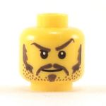 LEGO Head, Brown Eyebrows, Stubble, Moustache,  Sideburns, and Soul Patch