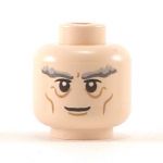 LEGO Head, Thick Gray Eyebrows, Wrinkles, Smile