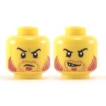 LEGO Head, Dark Red Sideburns with Stubble