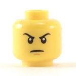 LEGO Head,  Stern Black Eyebrows, Frowning