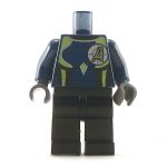 LEGO Dark Blue Shirt with Lime Highlights, Black Pants, Letter A