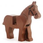 LEGO Riding Horse, Brown v1, Black Harness