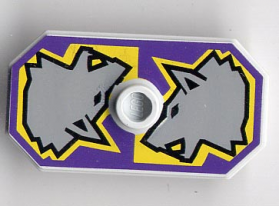LEGO Minifig Shield Rectangular with Stud, Knights Kingdom Danju Wolf Print (Non-Sticker)