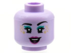 LEGO Head, Female, Light Lavender with Gold Sparkles