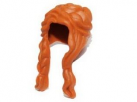 LEGO Hair, Female, Long and Braided on Right, Hole on Top