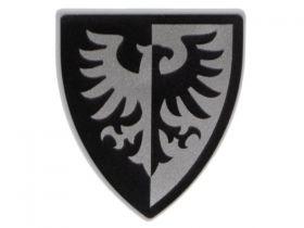 LEGO Shield, Triangular with Black and Silver Falcon and Background