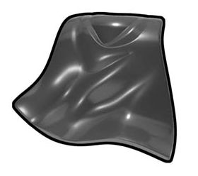 LEGO Cape, Molded Rubber, Dark Gray