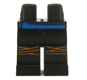 LEGO Legs, Black with Orange Knee Wraps