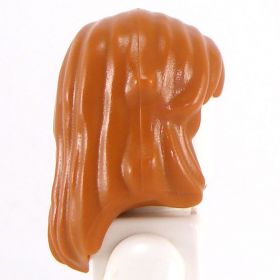 LEGO Hair, Side Part, Mid-Length, Dark Orange