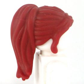 LEGO Hair, Female, Ponytail with Long Bangs, Dark Red (rubber)