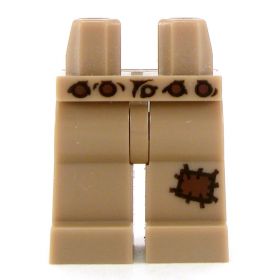 LEGO Legs, Dark Tan with Brown Patch on Left Leg