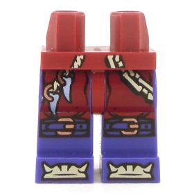 LEGO Legs, Dark Red with Purple Bottoms, Teeth