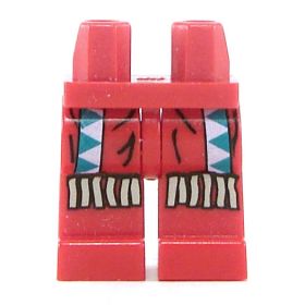 LEGO Legs, Red with Native Blue and White Pattern