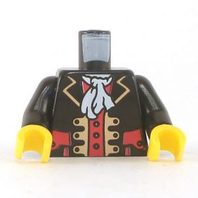 LEGO Torso, Black Overcoat with Ascot