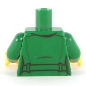 LEGO Torso, Female, Green Jacket Over Green and Red Shirt, Necklace