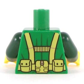 LEGO Torso, Tight Green Shirt with Yellow Belt and Straps