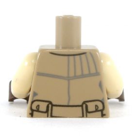 LEGO Torso, Dark Tan Vest with Pockets and Pouches, over Tan Shirt