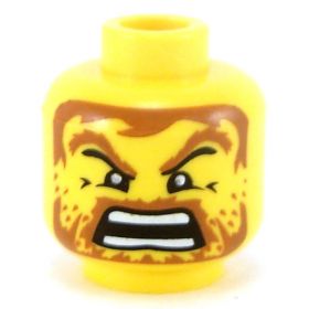 LEGO Head, Brown Hair and Beard, RAGE