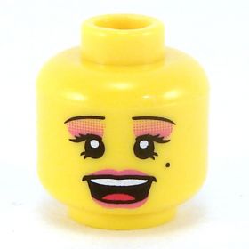 LEGO Head, Female, Pink Lips and Eye Shadow
