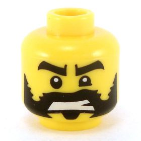 LEGO Head, Black Moustache and Sideburns