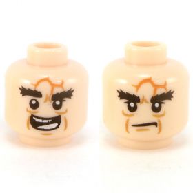 LEGO Head, Female with Brown Eyebrows and Peach Lips, Dual Sided: Smiling / Scared [CLONE] [CLONE] [CLONE] [CLONE] [CLONE] [CLONE]
