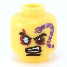 LEGO Head, Dark Red Eyes, Dark Purple Tattoos, Open Mouth [CLONE]