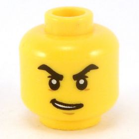 LEGO Head, Beard Stubble, Brown Eyebrows, Crooked Smile, and Scar [CLONE]