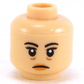 LEGO Head, Female, Peach Lips, Frown