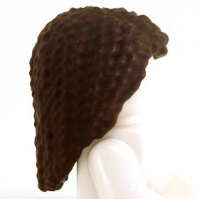 LEGO Hair, Female, Long with Small Curls, Dark Brown (Rubber)