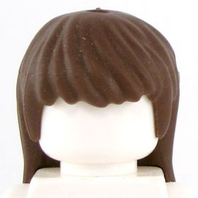 LEGO Hair, Female, Long and Straight with Bangs, Dark Brown (Rubber)