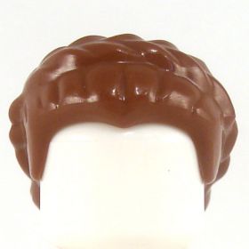 LEGO Hair, Female Short Braided with small hole, Reddish Brown