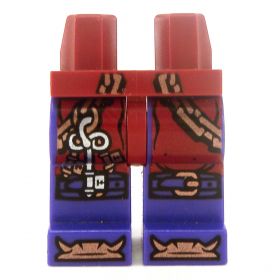 LEGO Legs, Dark Red with Purple Bottoms, Key