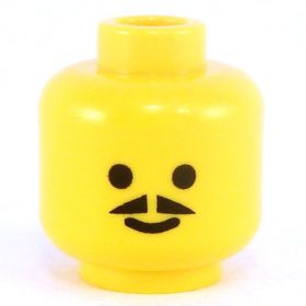 LEGO Head, Black Split Moustache, Bushy Eyebrows, Cheek Lines, Frowning [CLONE] [CLONE]