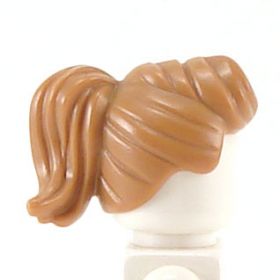 LEGO Hair, Female, Ponytail and Curled Bangs, Light Brown