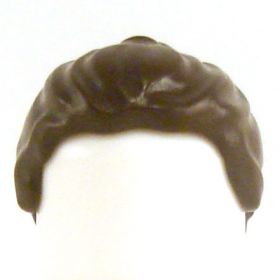 LEGO Hair, Ponytail with Tied Sections, Dark Brown