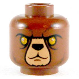 LEGO Head, Bearkin, Reddish Brown