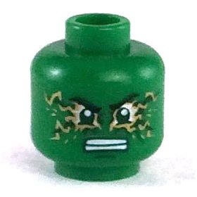 LEGO Head, Green with Energy Pattern Around Eyes