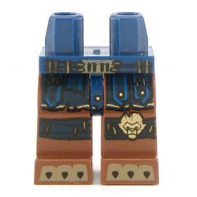 LEGO Reddish Brown Legs with Claws, Dark Blue Leather Skirt and Knee Pads