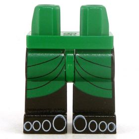 LEGO Legs, Black with Green Hips, Toes