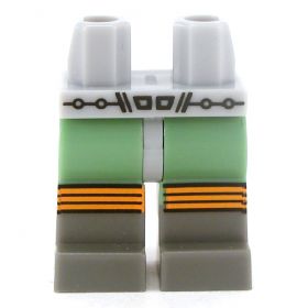 LEGO Legs, Light Bluish Gray Hips with Sand Green Legs, Dark Bluish Gray Boots