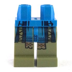 LEGO Legs, Olive Green, Blue Loincloth