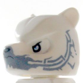 LEGO Head, Polar Bearkin, Headpiece/Mask, Gray Design
