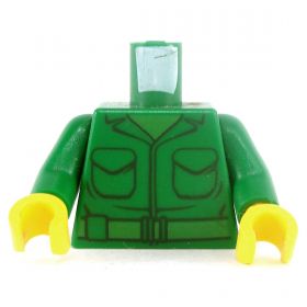 LEGO Torso, Green Buttoned Shirt with Pockets