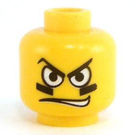 LEGO Head, Grease Under Eyes, Arched Eyebrows