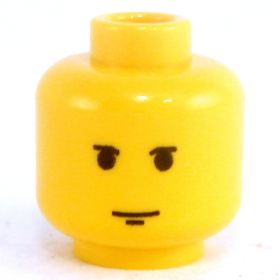 LEGO Head,  Small Black Eyebrows, Small Smile