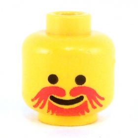 LEGO Head, Orange Moustache/Goatee