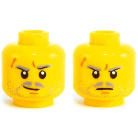 LEGO Head, Black Bushy Beard and Eyebrows, Frown [CLONE] [CLONE]